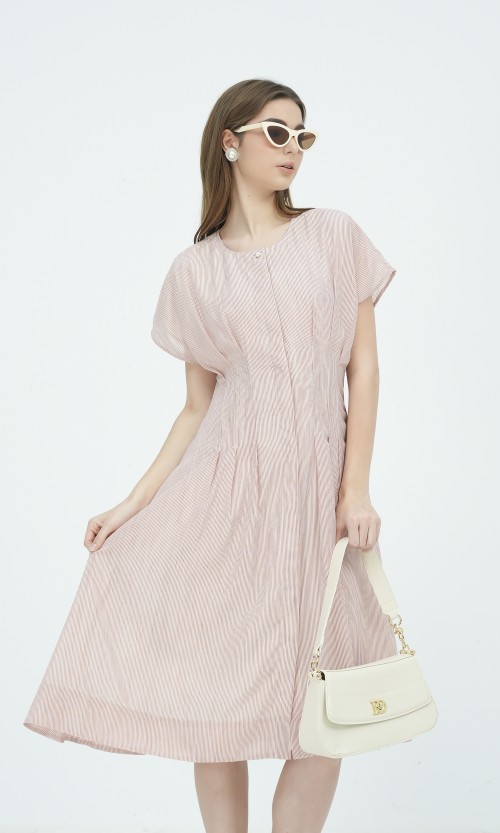 SIXDO G-Stripe Orange Dress for Women
